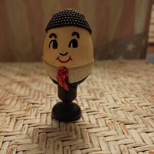 Charming Black and Cream Decorative Egg Accent